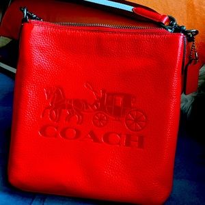 Red crossbody authentic Coach Bag